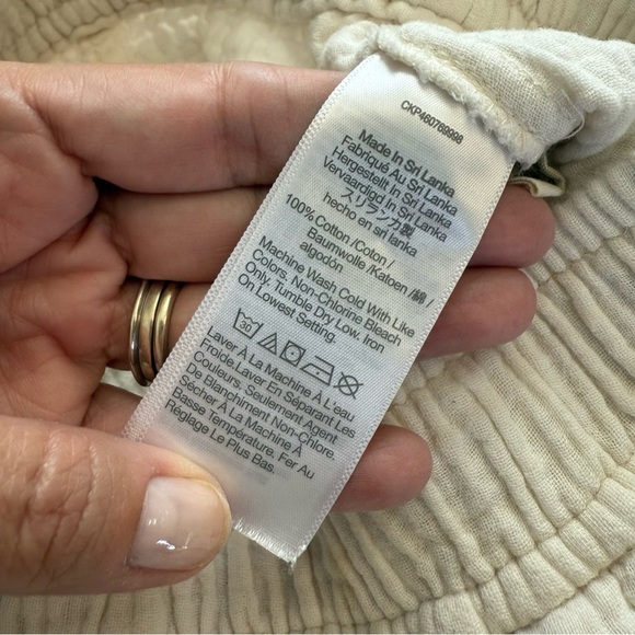 Madewell Lightspun Pull On Balloon Pants in Lighthouse Color Off White Size MED - Picture 8 of 13